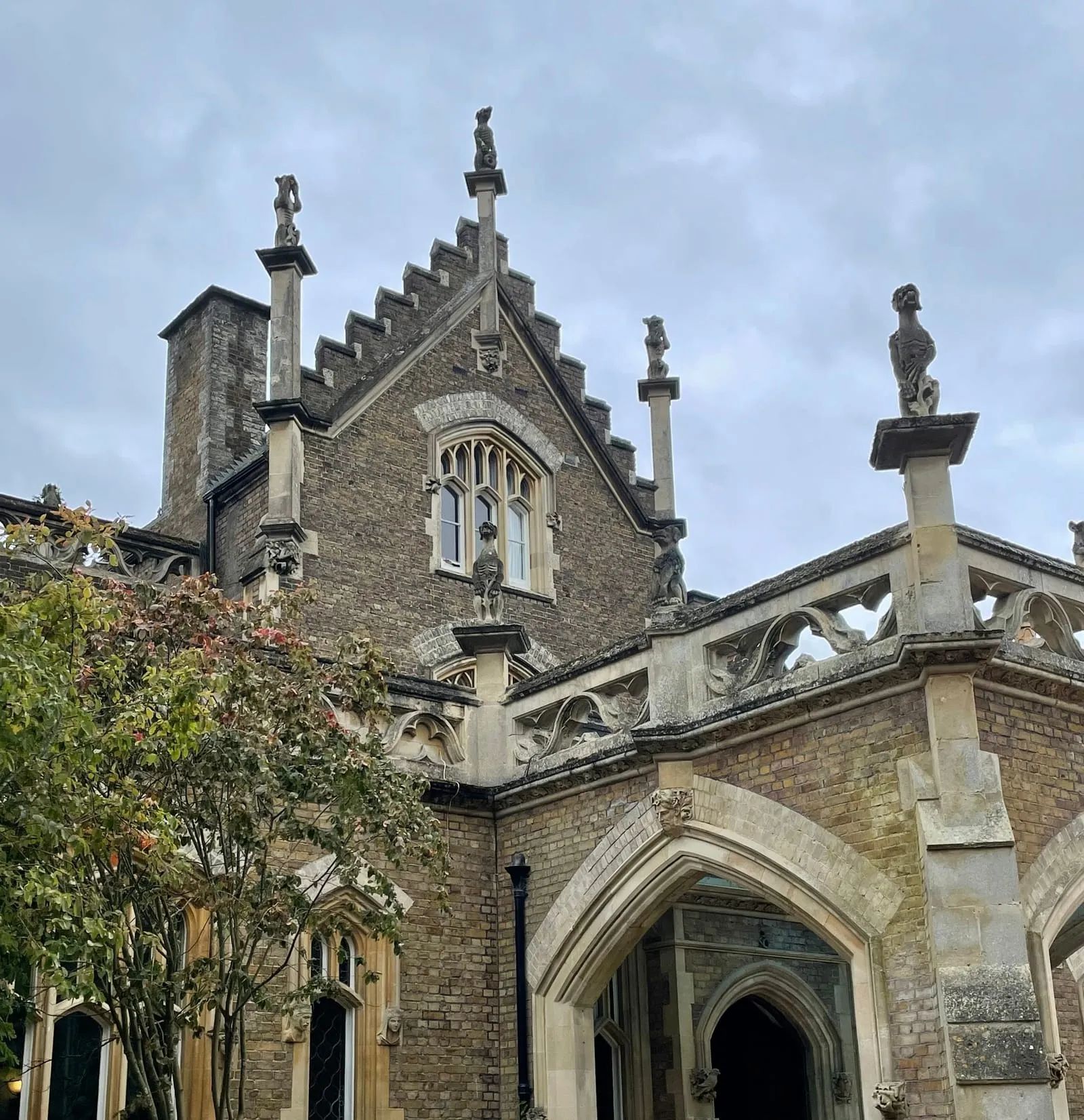 Gothic revival stone facade of the members club that hosted the all-day treatment retreat