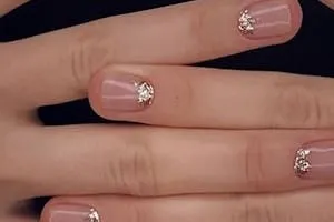 Gel Manicure With Glitter at The Nail Bed